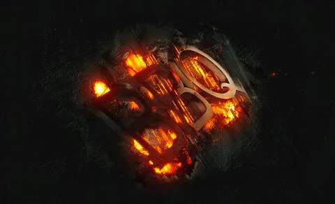 Time for BBQ fiery design with dramatic orange flames and explosive sparks on Stock Illustration