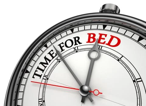 Time for bed concept clock Illustrazione stock