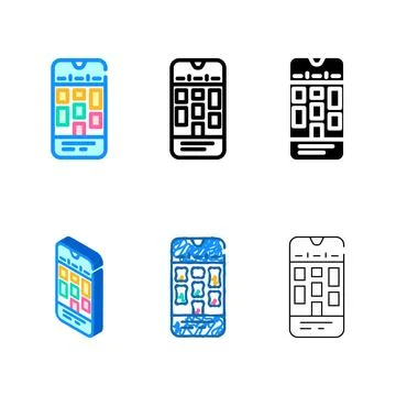 Time blocking app management color edition icon vector Ilustración de archivo