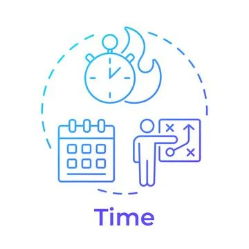 Time blue gradient concept icon Illustrazione stock
