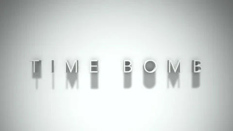 Time bomb 3D title animation with shadows on a white background Stock Footage 297386306