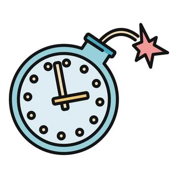 Time bomb clock counting down deadline urgency icon Stock Illustration