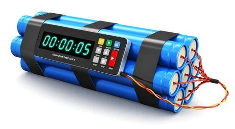 Time bomb with electronic timer clock Stock Illustration