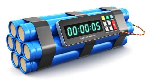 Time bomb with electronic timer clock Stock Illustration