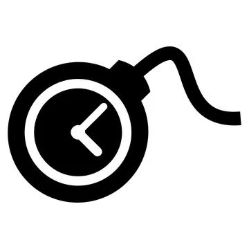 Time Bomb Flat Icon Symbol Stock Illustration