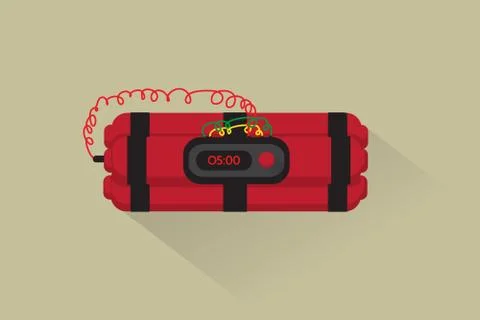 Time bomb flat Stock Illustration