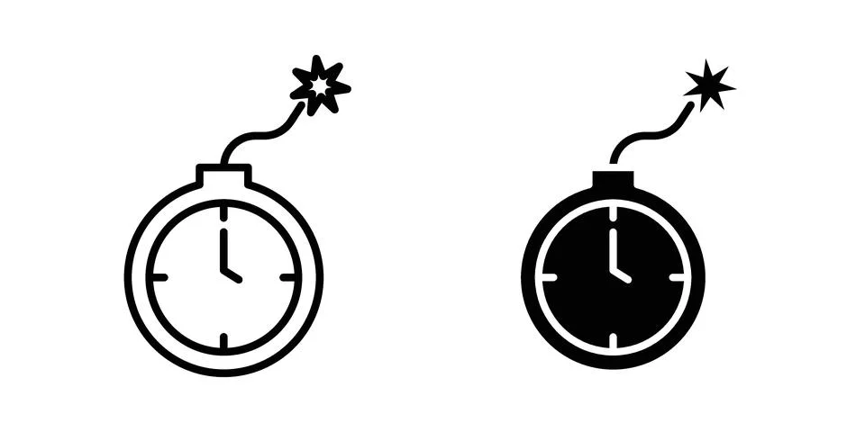 Time bomb icon set, collection of vector icons Stock Illustration
