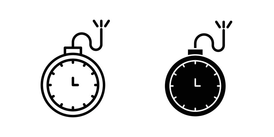 Time bomb icon set. Vector EPS 10 Stock Illustration