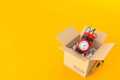 Time bomb inside cardboard box イラスト素材