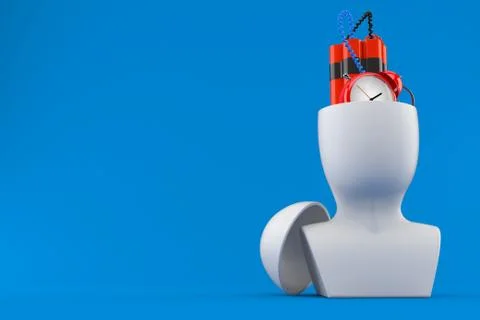 Time bomb inside head Stock Illustration