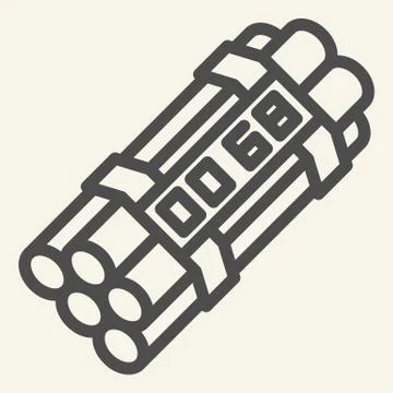 Time bomb line icon. Dynamite vector illustration isolated on white. Detonator Illustrazione stock