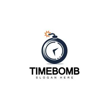 Time bomb logo vector icon ilustration design template Illustrazione stock