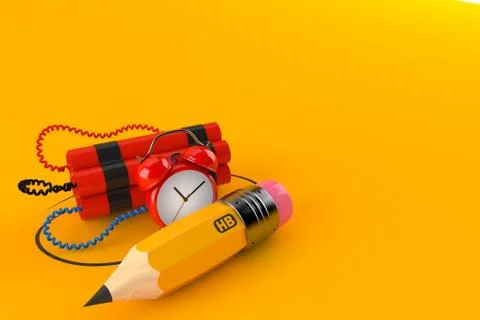Time bomb with pencil Stock Illustration