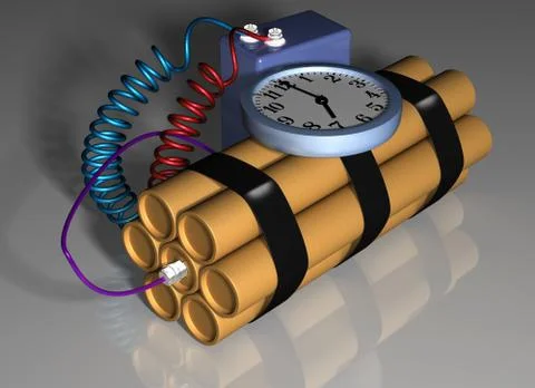 Time bomb primed for action Stock Illustration