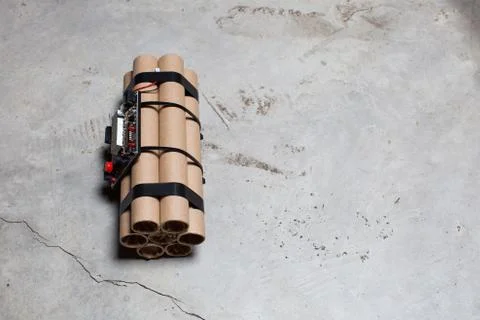 Time bomb with a working electronic clockwork Stock Photos