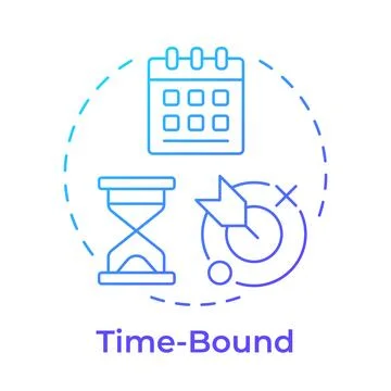 Time bound blue gradient concept icon 库存插图
