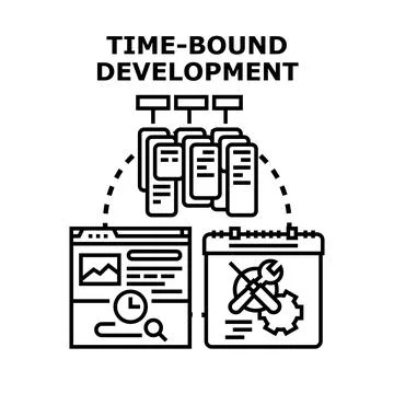 Time bound development concept defining project management sroki Stockillustratie