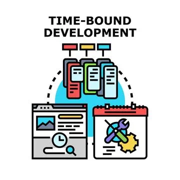 Time bound development concept defining project management sroki Illustrazione stock