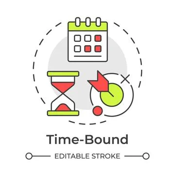 Time bound multi color concept icon Illustrazione stock