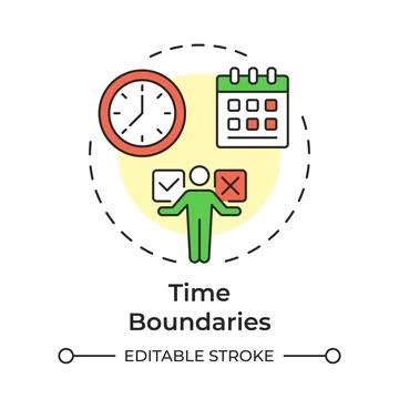 Time boundaries multi color concept icon Stock Illustration