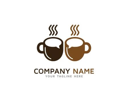 Time Break Coffee Talk Icon Logo Design Element Stock Illustration