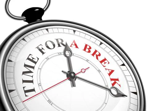 Time for a break concept clock Ilustración de archivo
