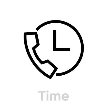 Time call icon. Editable line vector. Illustrazione stock