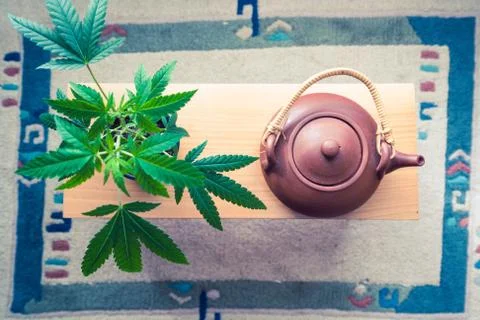 Time for cannabis tea Stock Photos