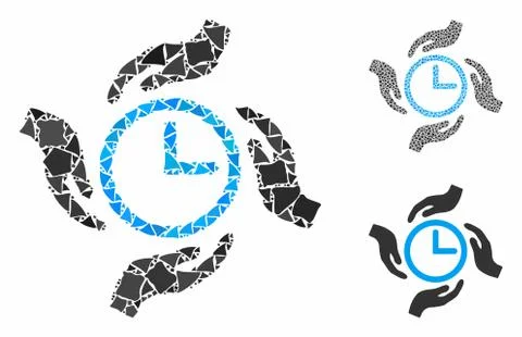 Time care Composition Icon of Rugged Items 스톡 일러스트