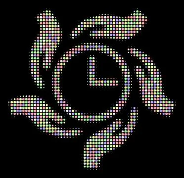 Time Care Halftone Composition of Circles Stock Illustration