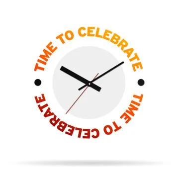 Time to celebrate clock Stock Illustration