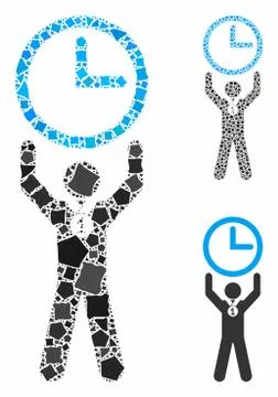 Time champion Composition Icon of Rough Parts Illustrazione stock