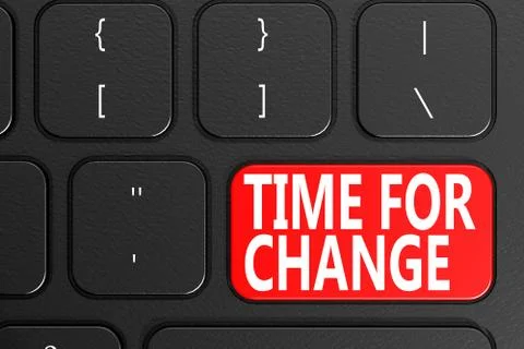 Time for Change on black keyboard Stock Illustration