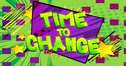 Time To Change. Comic Book Words Stock Footage 165632960