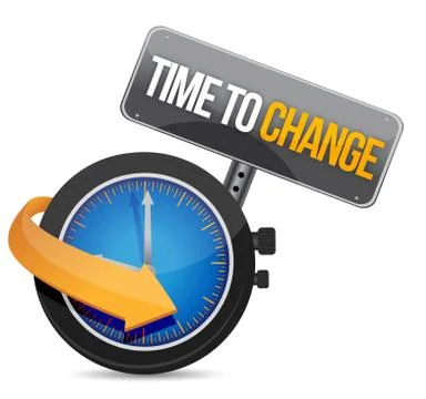 Time to change concept illustration design over white Stock Illustration