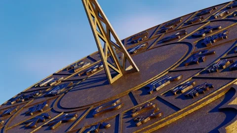 Time change concept - sundial time delay Stock Footage 288281200