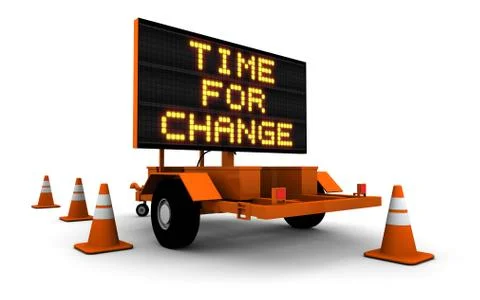 Time For Change - Construction Sign Message Stock Illustration