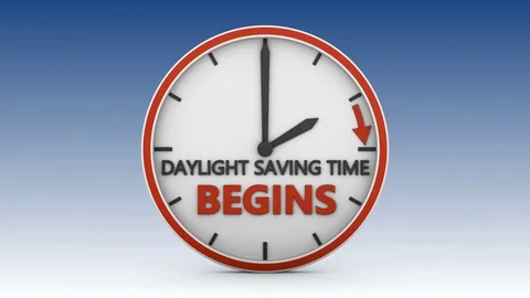 Time change to daylight saving time on white background. 3d render. Stock Footage 71628962