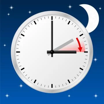 Time change to daylight saving time Illustrazione stock
