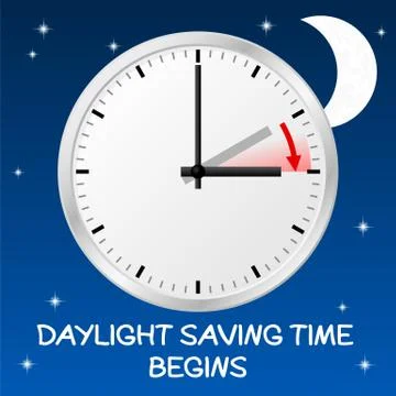 Time change to daylight saving time Stock Illustration