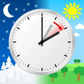 Time change to daylight saving time Stock Illustration