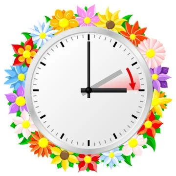 Time change to daylight saving time Stock Illustration