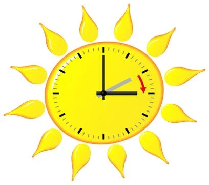 Time change to daylight saving time Stock Illustration