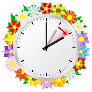 Time change to daylight saving time Stock Illustration