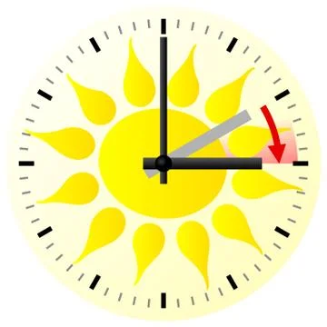 Time change to daylight saving time Stock Illustration