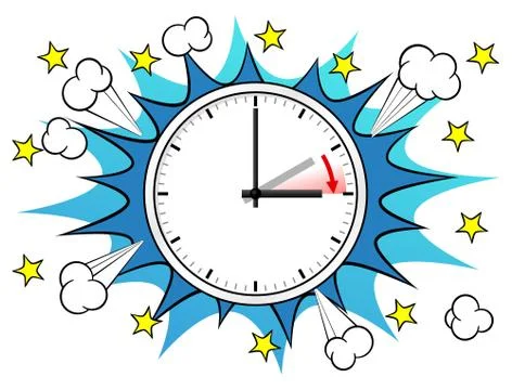 Time change to daylight saving time Stock Illustration