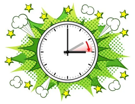 Time change to daylight saving time Stock Illustration