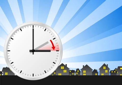 Time change to daylight saving time Stock Illustration