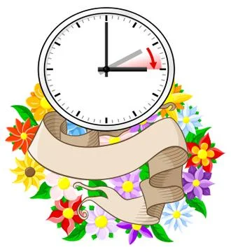 Time change to daylight saving time Stock Illustration
