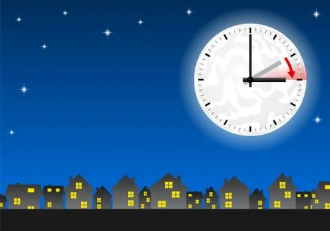Time change to daylight saving time Stock Illustration